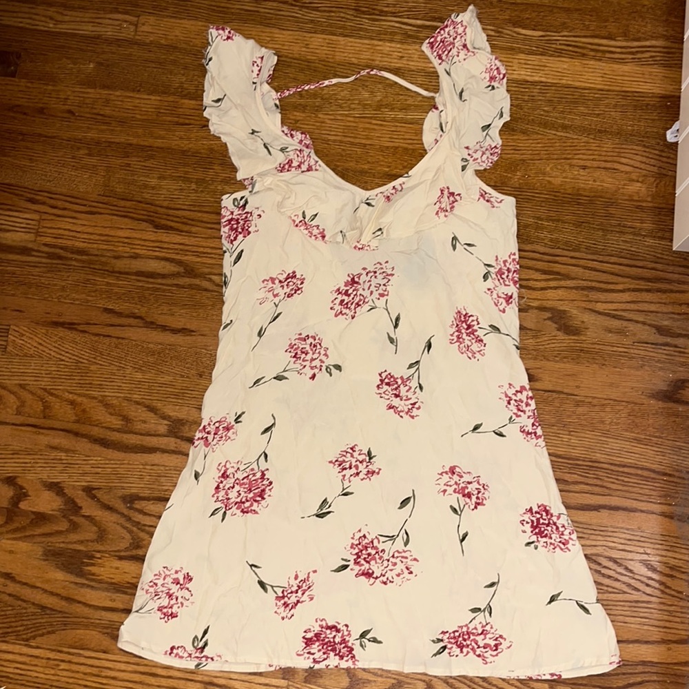 Yellow floral low back dress